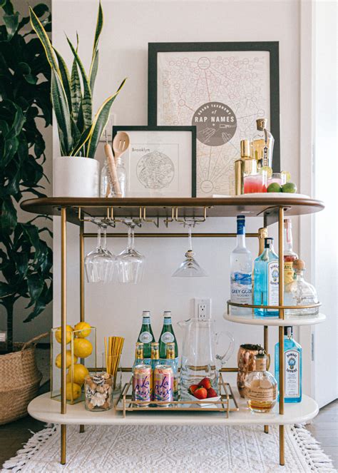 living spaces bar cart